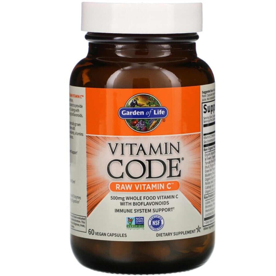 Сирий Вітамін С RAW Vitamin C Garden of Life 60 вегетаріанських капсул: ціни та характеристики