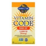Сирий Вітамін D3 RAW D3 Vitamin Code Garden of Life 2000 МО (50 мкг) 60 вегетаріанських капсул