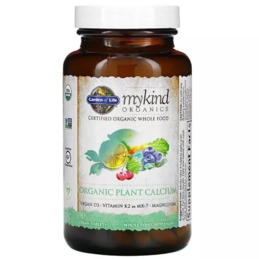 Кальций органический Organic Plant Calcium MyKind Organics Garden of Life 90 таблеток: цены и характеристики