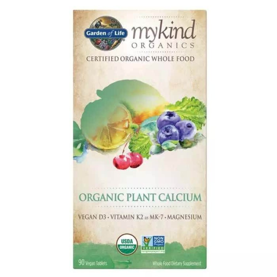 Кальцій органічний Organic Plant Calcium MyKind Organics Garden of Life 90 таблеток: ціни та характеристики