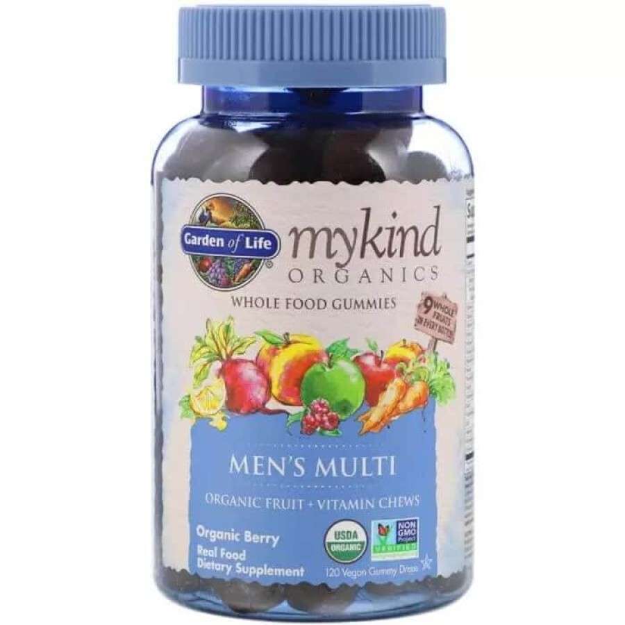 Органічні мультивітаміни для чоловіків MyKind Organics Garden of Life 120 вегетаріанських жувальних цукерок органічні ягоди: ціни та характеристики