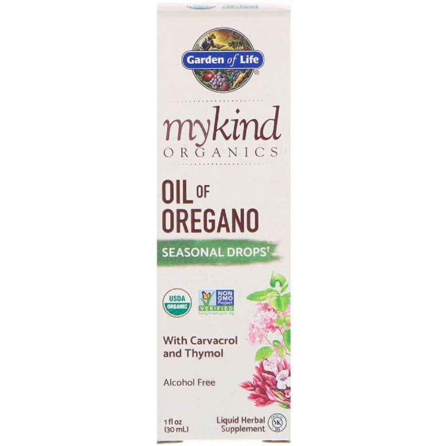 Масло орегано сезонні краплі MyKind Organics Garden of Life 1 рідка унція (30 мл): ціни та характеристики