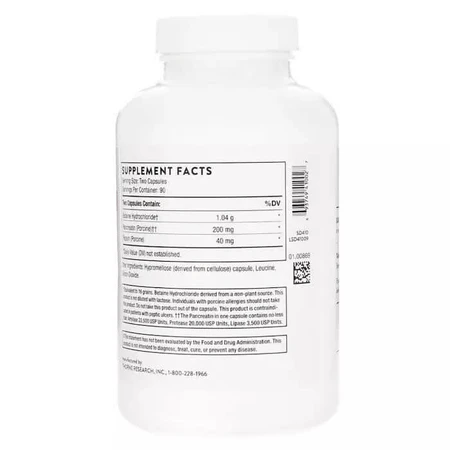 Травні ферменти (Бетаїн / Пепсин / Панкреатин) Digestive Enzymes Thorne Research 180 капсул: ціни та характеристики