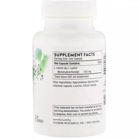 L-Лізин L-Lysine Thorne Research 60 капсул: ціни та характеристики