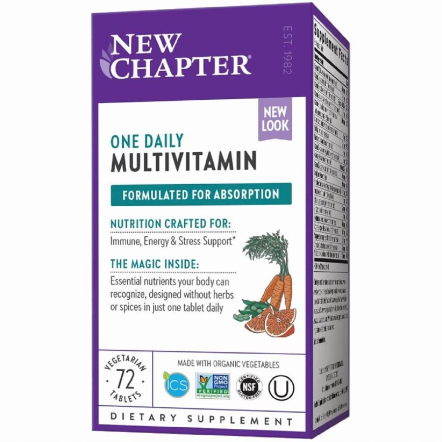Ежедневные мультивитамины Only One One Daily Multivitamin New Chapter 72 таблетки: цены и характеристики