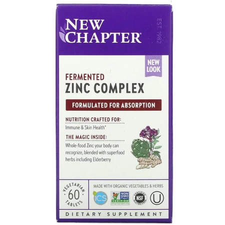 Натуральный пищевой комплекс с цинком Zinc Food Complex New Chapter 60 таблеток: цены и характеристики
