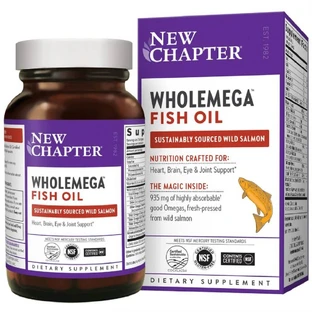 Жир аляскинського лосося 1000 мг Wholemega Fish Oil New Chapter 30 желатинових капсул