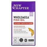 Жир аляскинського лосося 1000 мг Wholemega Alaskan Salmon Oil New Chapter 60 желатинових капсул