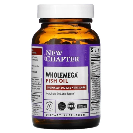 Жир аляскинського лосося 1000 мг Wholemega Alaskan Salmon Oil New Chapter 60 желатинових капсул: ціни та характеристики