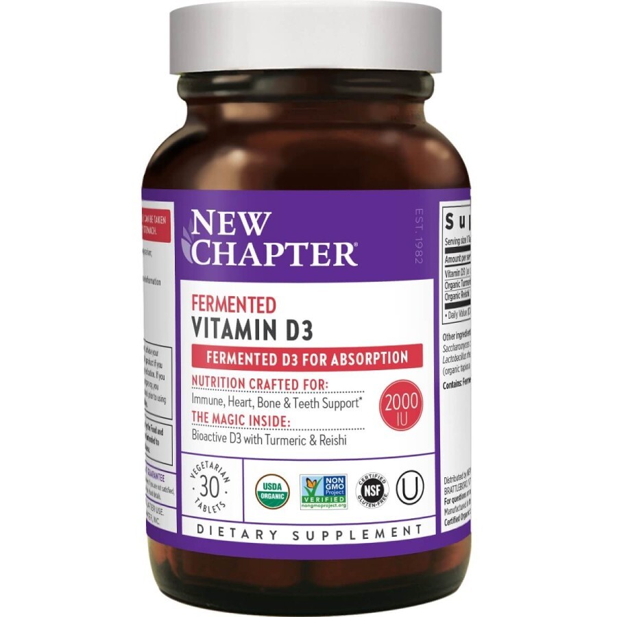 Ферментированный витамин D3 Fermented Vitamin D3 New Chapter 30 таблеток: цены и характеристики