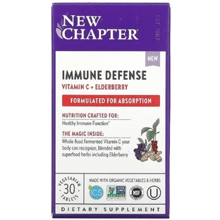 Імунний захист вітамін C і бузина Immune Defense Vitamin C + Elderberry New Chapter 30 вегетаріанських таблеток