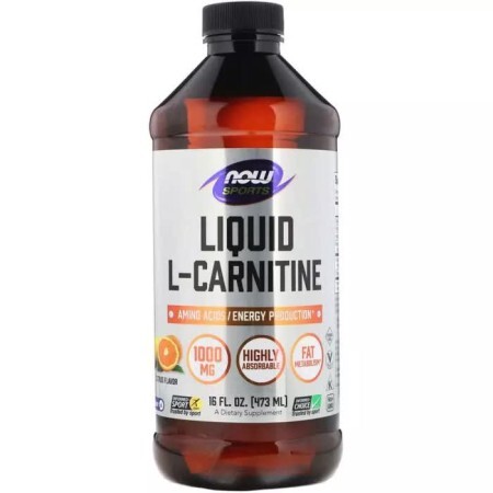 L-Карнітин рідкий з цитрусовим смаком L-Carnitine Now Foods 1000 мг 473 мл