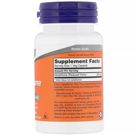 Глутатион Glutathione Now Foods 250 мг 60 вегетарианских капсул: цены и характеристики