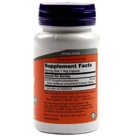 5-HTP (Гідрокситриптофан) 50 мг Now Foods 30 вегетаріанських капсул: ціни та характеристики
