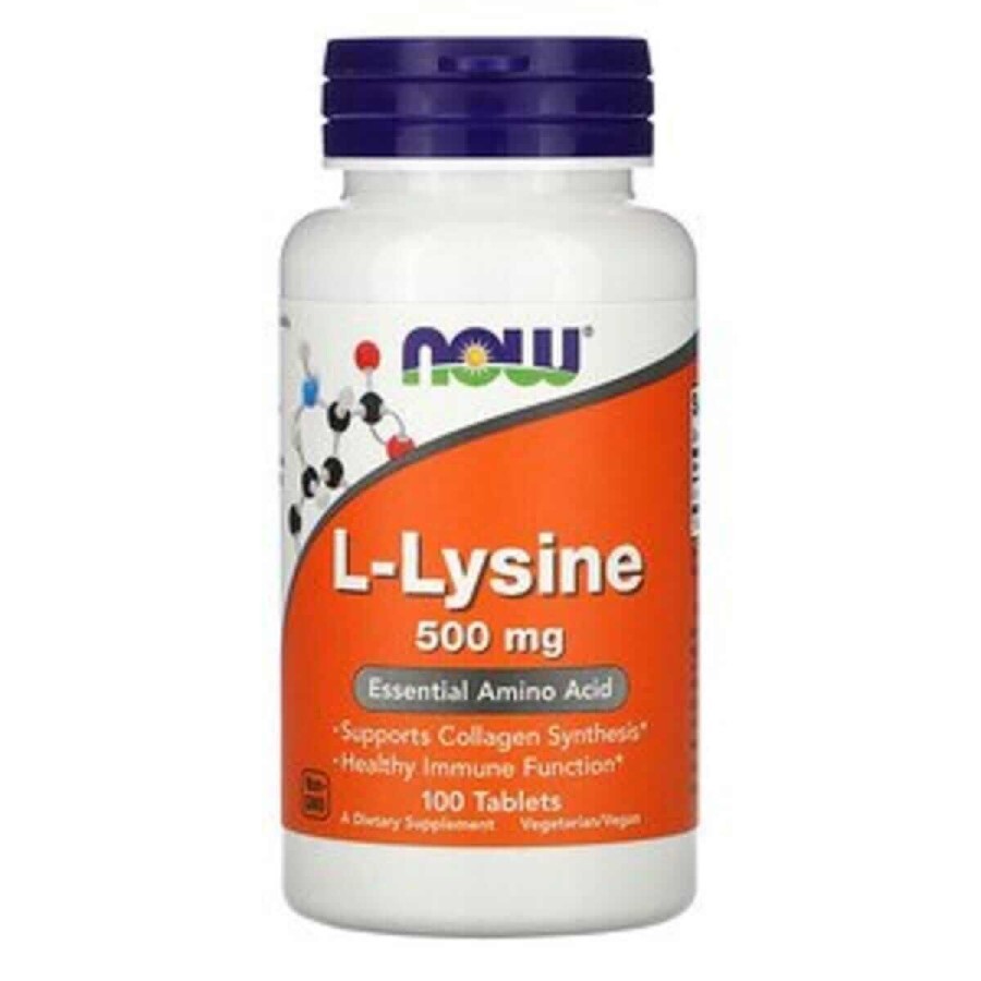 L-Лізин L-Lysin Now Foods 500 мг 100 таблеток: ціни та характеристики