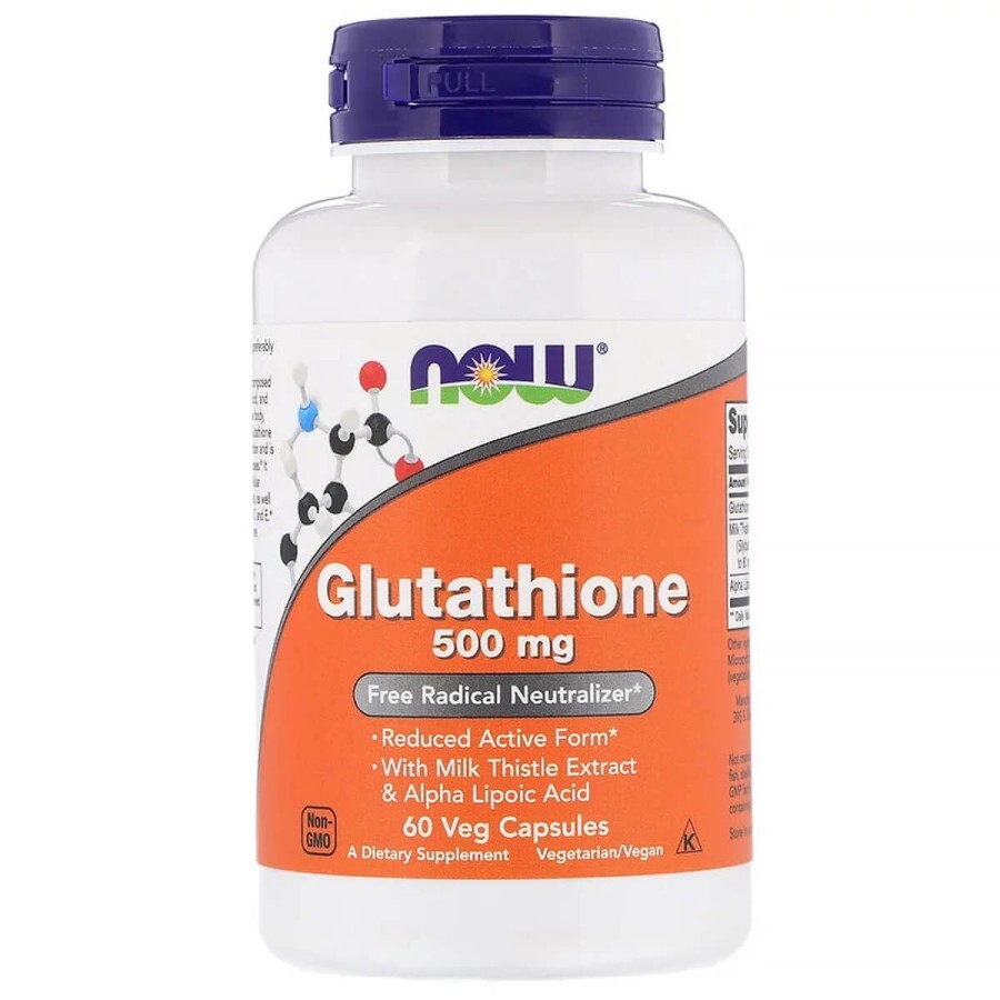 Глутатион Glutathione Now Foods 500 мг 60 вегетарианских капсул: цены и характеристики