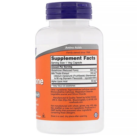 Глутатион Glutathione Now Foods 500 мг 60 вегетарианских капсул: цены и характеристики