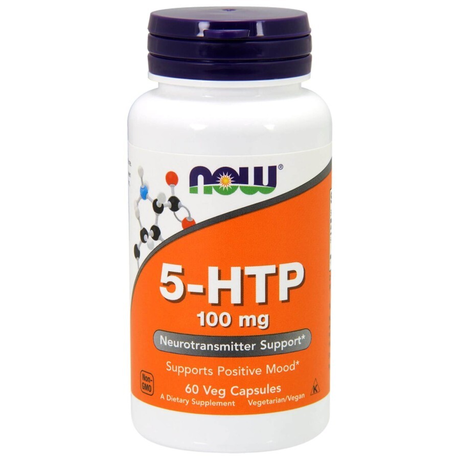 5-HTP (гідрокситриптофан) 100 мг Now Foods 60 вегетаріанських капсул: ціни та характеристики