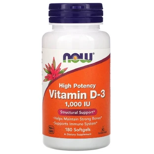 Витамин D-3 1000МЕ Now Foods 180 желатиновых капсул