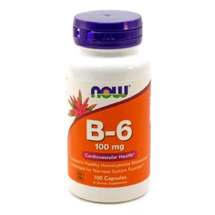 Витамин В6 (Пиридоксин) Vitamin B6 Now Foods 100 мг 100 капсул