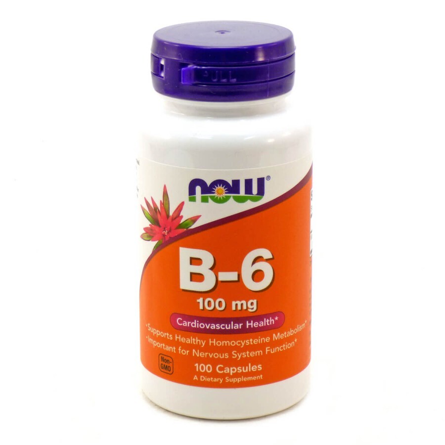 Витамин В6 (Пиридоксин) Vitamin B6 Now Foods 100 мг 100 капсул: цены и характеристики