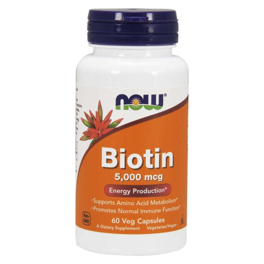 Биотин (В7) 5000 мкг Now Foods 60 гелевых капсул : цены и характеристики