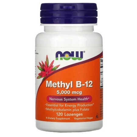 Вітамін B-12 Methyl B-12 Now Foods 5000 мкг 120 льодяників