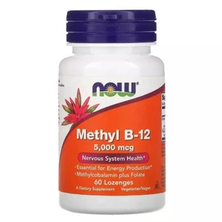 Вітамін B-12 Methyl B-12 Now Foods 5000 мкг 60 льодяників
