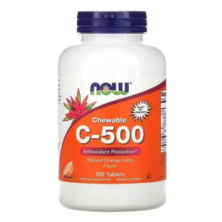 Вітамін С смак апельсинового сока Chewable C-500 Now Foods 100 жувальних таблеток