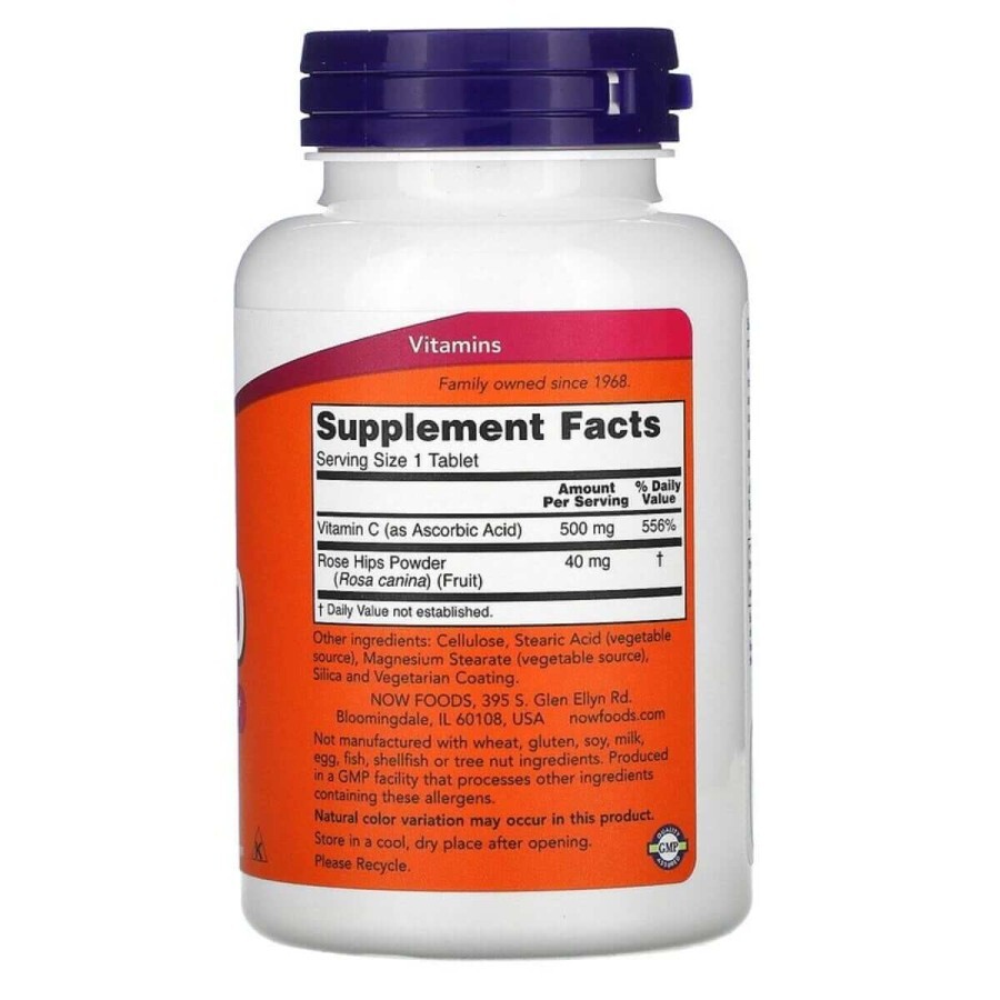Витамин C-500 с шиповником Now Foods 250 таблеток: цены и характеристики