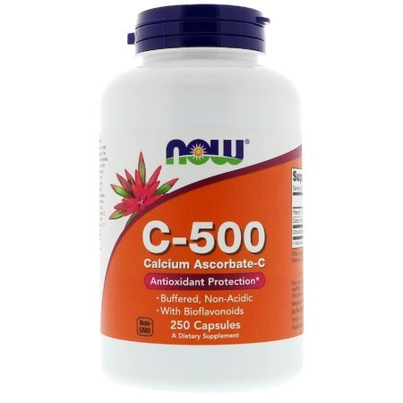 Вітамін С-500 Аскорбат кальцію C-500 Calcium Ascorbate Capsules Now Foods 250 капсул