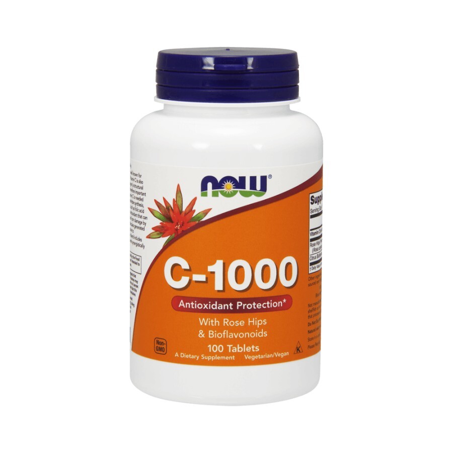 Вітамін С-1000 с шипшиною + Біофлавоноїди Now Foods 100 таблеток: ціни та характеристики