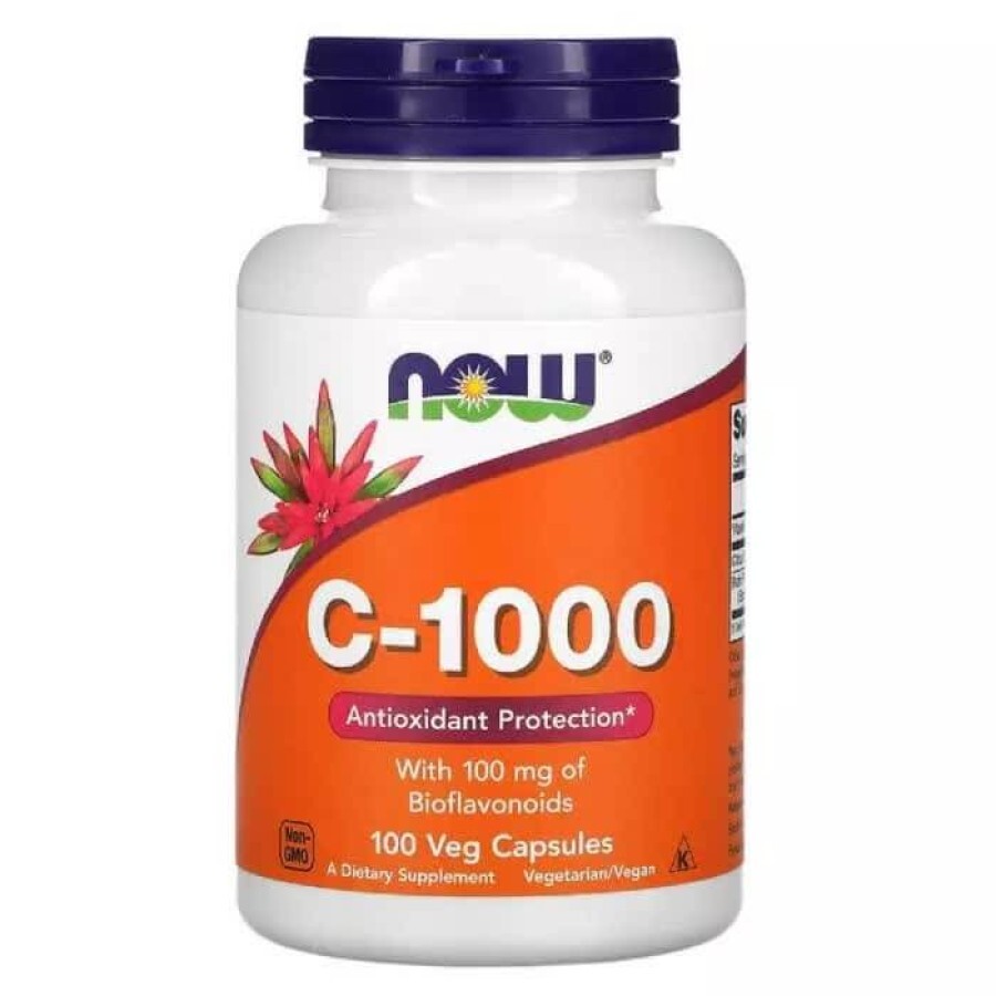 Вітамін C -1000 Vitamin C -1000 Now Foods 100 вегетаріанських капсул: ціни та характеристики