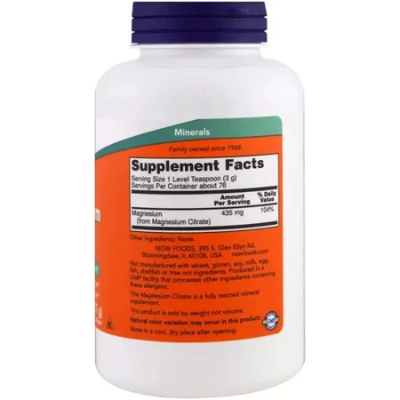 Цитрат Магния в Порошке Now Foods 8 унций (227 гр): цены и характеристики