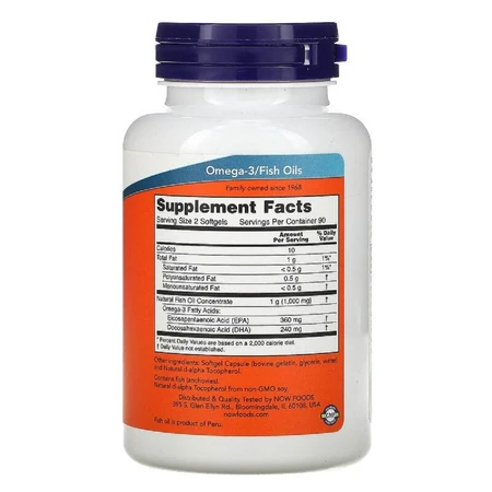 Омега-3 Omega-3 Mini Gels Now Foods 180 м'яких таблеток: ціни та характеристики