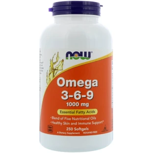 Омега 3-6-9 1000мг Now Foods 250 желатиновых капсул