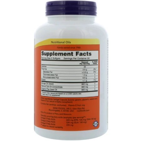 Супер Омега 3-6-9 1200мг Now Foods 180 желатинових капсул: ціни та характеристики