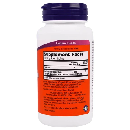 Астаксантин 4 мг Now Foods 90 желатинових капсул: ціни та характеристики