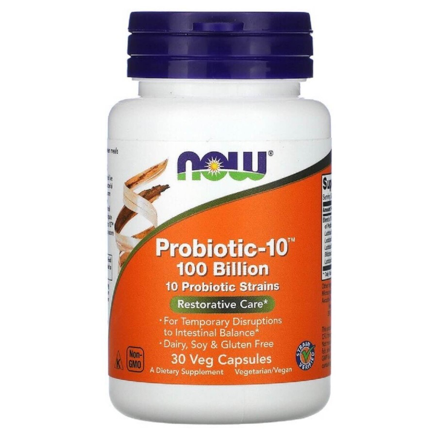 Пробиотический комплекс Probiotic 100 Billion Now Foods 30 вегетарианских капсул: цены и характеристики