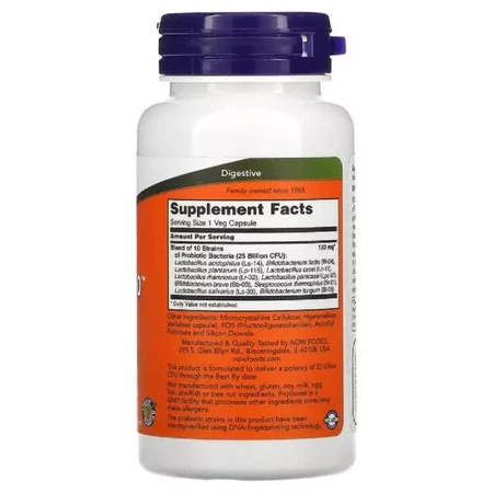 Пробиотический комплекс Probiotic-10 25 Billion Now Foods 100 вегетарианских капсул: цены и характеристики