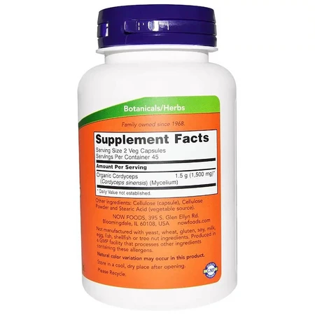 Гриби Кордицепс 750 мг Now Foods Cordyceps 90 капсул: ціни та характеристики