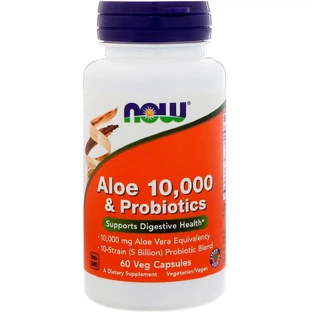 Алое 10 000 & пробіотики Now Foods 60 вегетаріанських капсул
