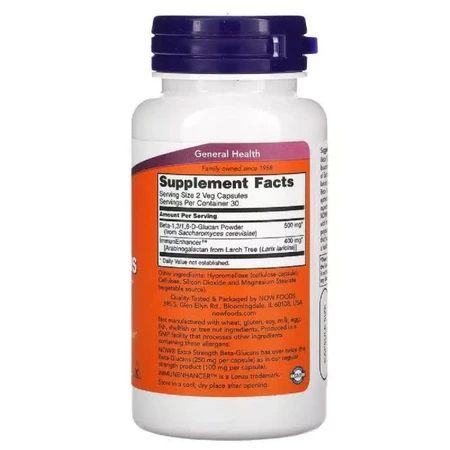 Бета-Глюканы с ImmunEnhancer усиленного действия 250 Мг Now Foods 60 Вегетарианских Капсул: цены и характеристики