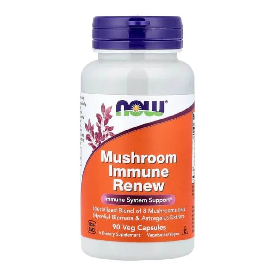 Грибний комплекс для підтримки імунітету, Mushroom Immune Renew, Now Foods, 90 вегетаріанських капсул: ціни та характеристики
