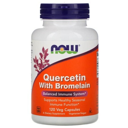 Кверцетин з бромелайн Quercetin with Bromelain Now Foods 120 вегетаріанських капсул