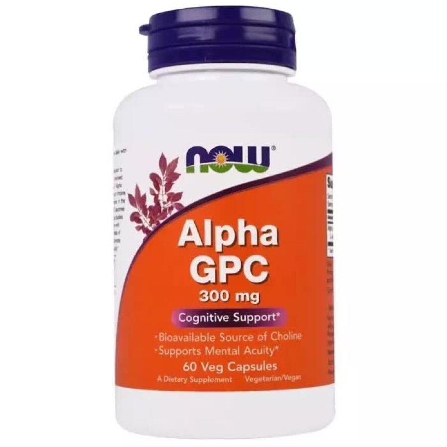 Альфа GPC 300 мг Now Foods 60 вегетаріанських капсул: ціни та характеристики