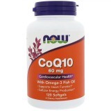 Коензим Q10 з риб'ячим жиром CoQ10 with Omega-3 Now Foods 60 мг 120 гелевих капсул