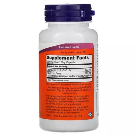 Коензим Q10 з глодом CoQ10 With Hawthorn Berry Now Foods 100 Мг 90 капсул: ціни та характеристики