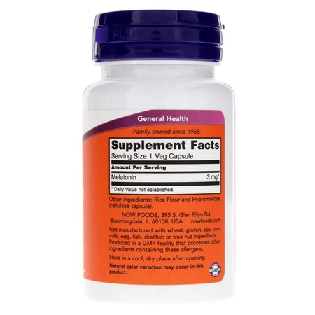 Мелатонін 3 мг Now Foods 60 капсул: ціни та характеристики