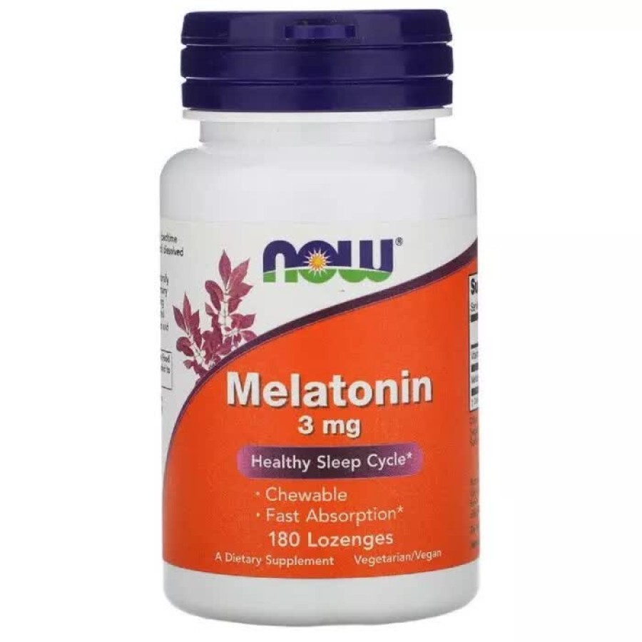 Мелатонін 3 Мг Now Foods 180 Жувальних таблеток: ціни та характеристики